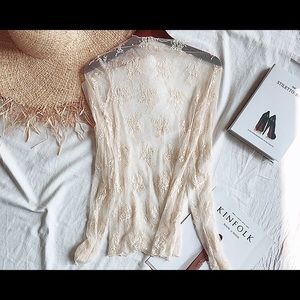 Sheer Mesh Lace Top